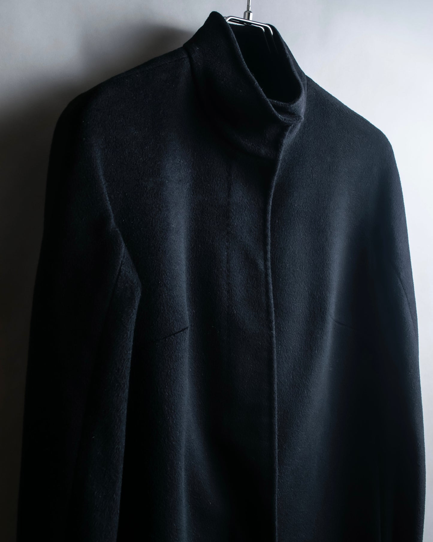 "Max Mara" Stand neck fly front mid length coat