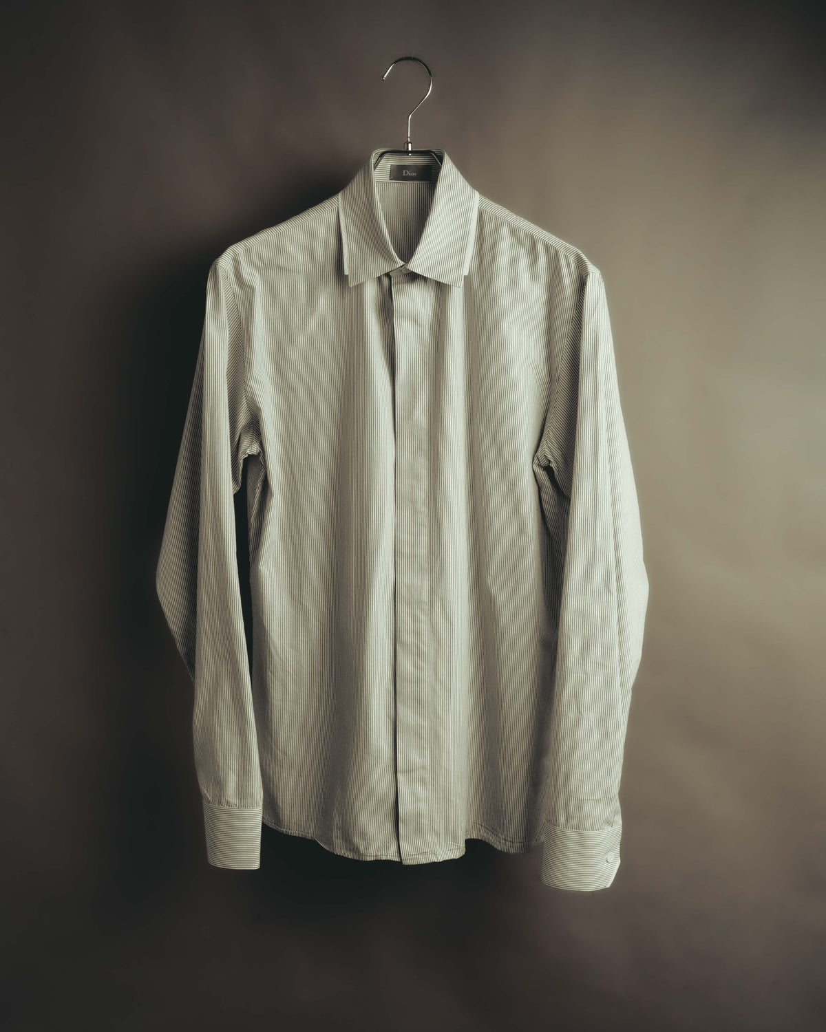 -SPECIAL- "Dior" 00's-10's Fine pinstripe concealed placket dress shirt