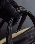 "GUCCI" GG pattern canvas leather combination boston bag