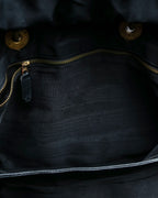 “JIL SANDER” Gold buckle 2 way nylon hand bag