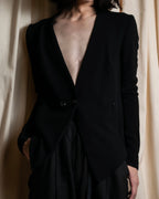 "HELMUT LANG" Zipper design sharp angle cutaway jacket