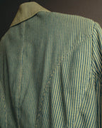 -SPECIAL- "Ralph Lauren" 00's Hickory stripe cotton double-breasted marine jacket