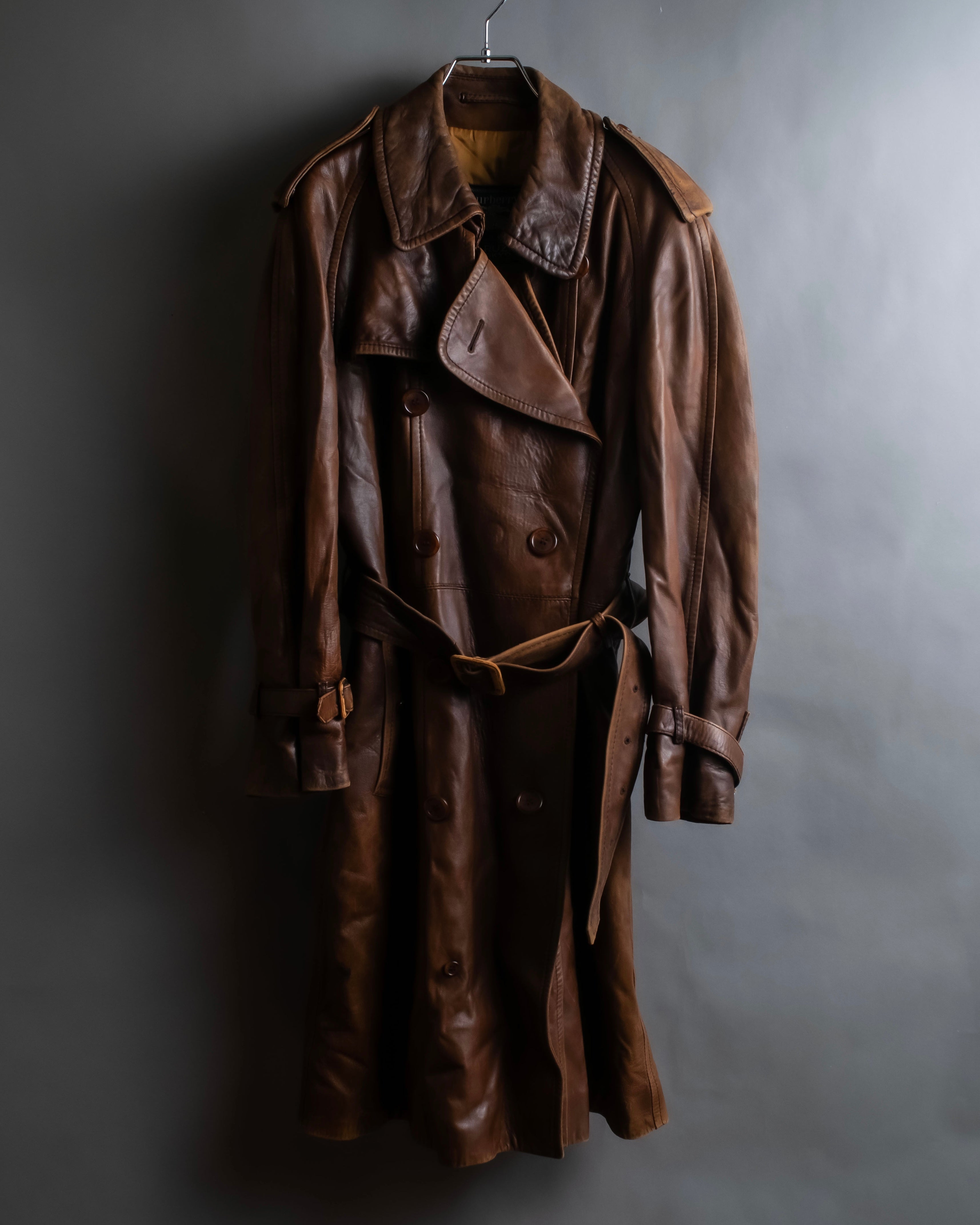 "Burberrys" Vintage-inspired leather oversized trench coat