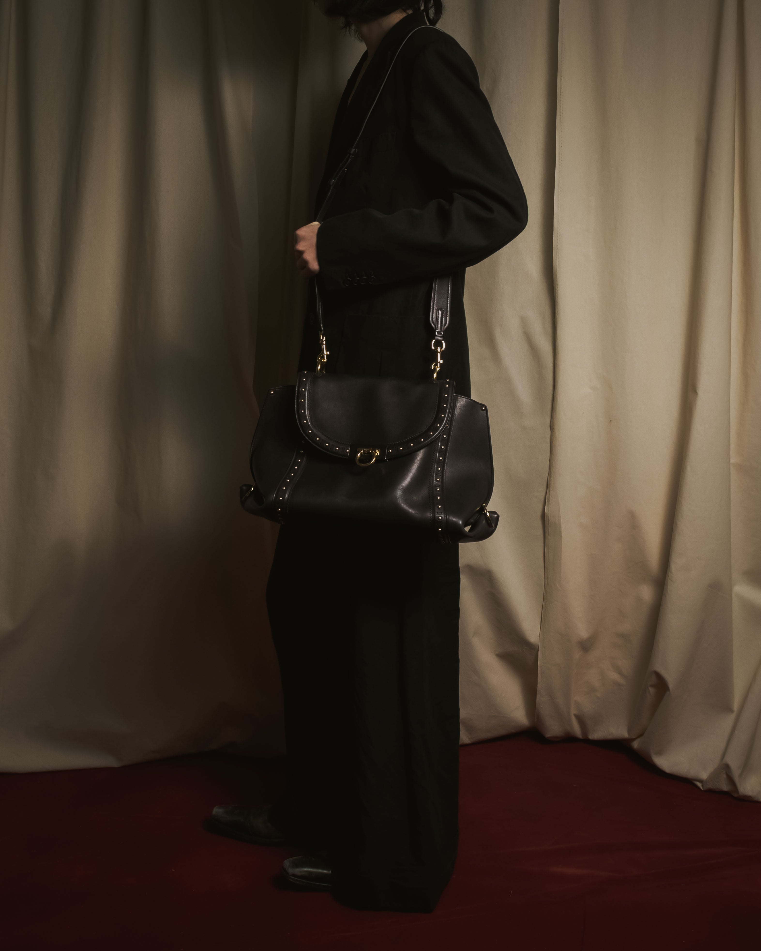 "Salvatore Ferragamo" 铆钉 Gancini 手提包