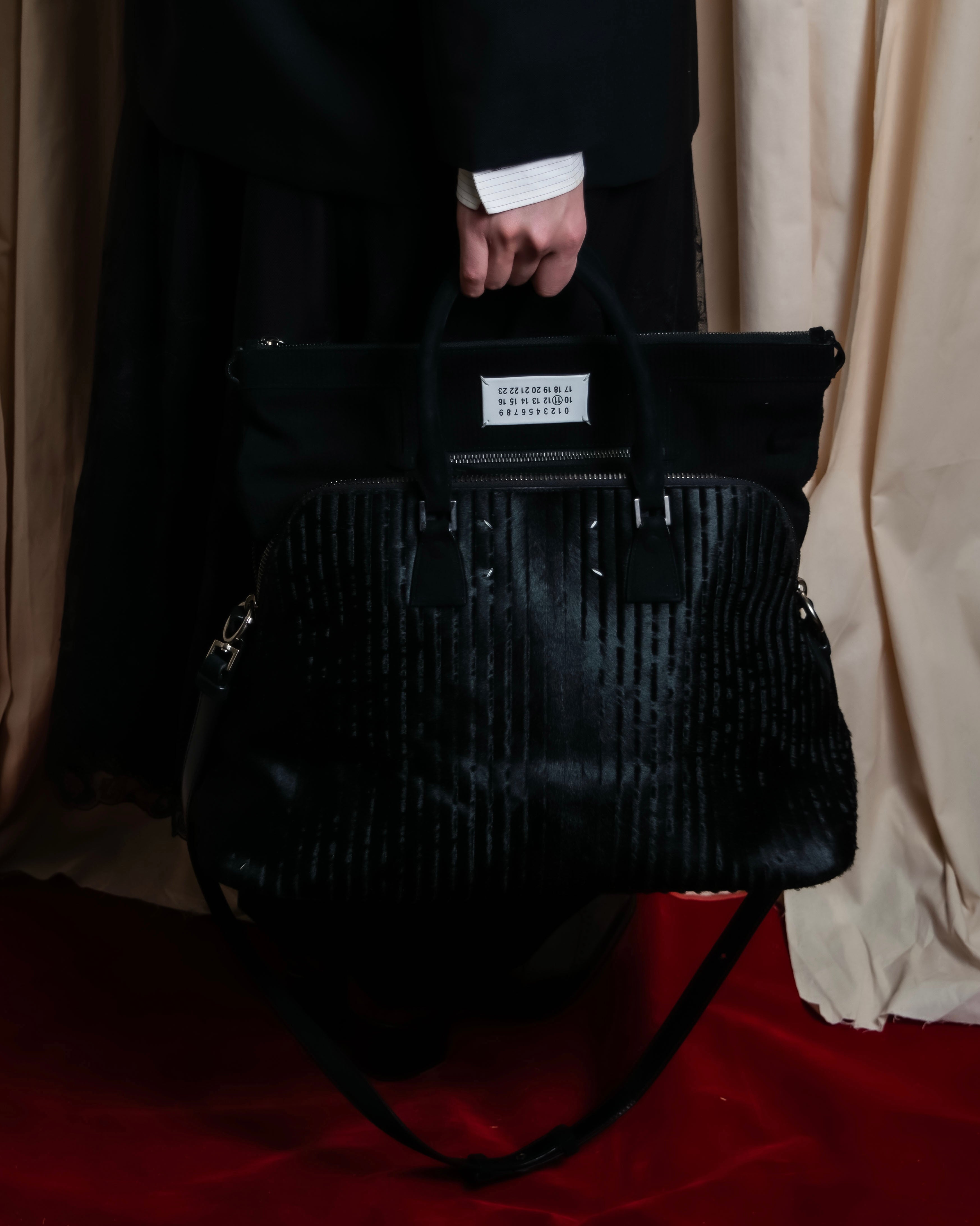 "MAISON MARGIELA" 5AC Harako leather corduroy combination 2way bag