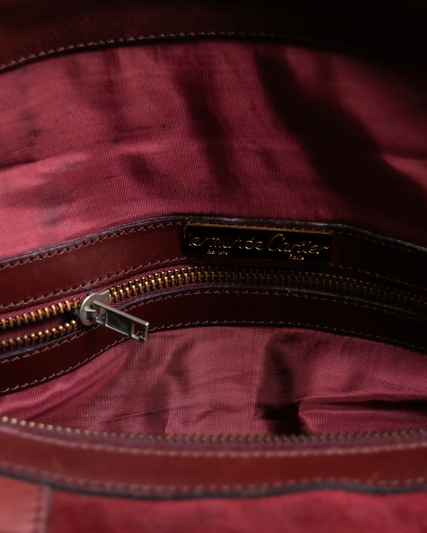 "Cartier" Beautiful red color velour boston bag