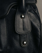 “Salvatore Ferragamo“ 2000’s Wood Gancini leather shoulder bag