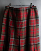Vintage tartan check pleated skirt