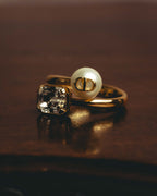-SPECIAL- “Dior” 2024-2025 Petit CD asymmetrical crystal and faux pearl ring