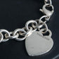 "Tiffany&Co" Heart motif sterling silver chain bracelet