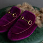 "GUCCI" Pink purple color velour princetown loafers