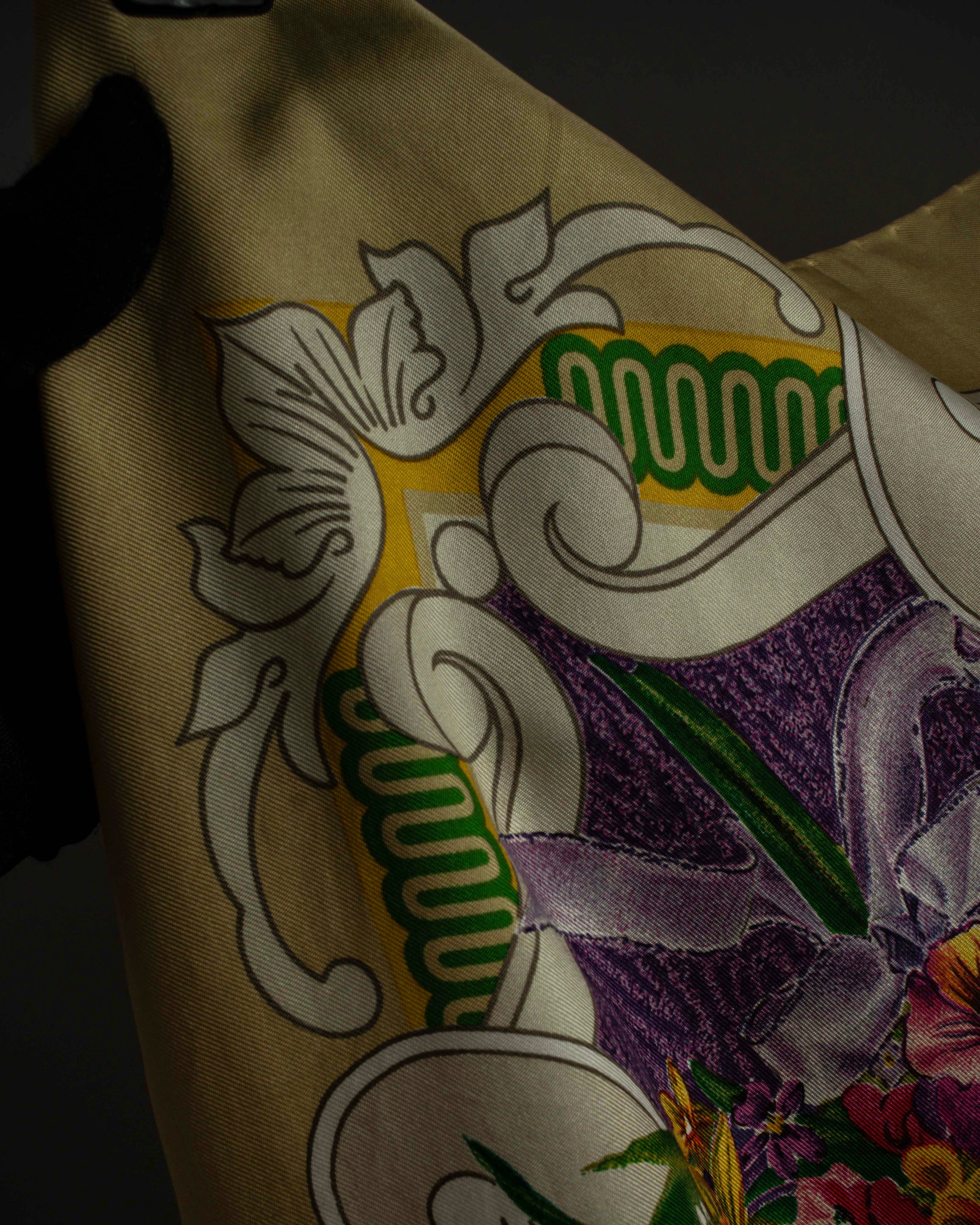 "GUCCI" Baroque painting pattern silk scarf