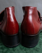 "tricot COMME des GARCONS"
 Belted heel leather pumps