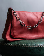 "MAISON MARGIELA 2001SS" Horizontal design silver chain handle leather bag