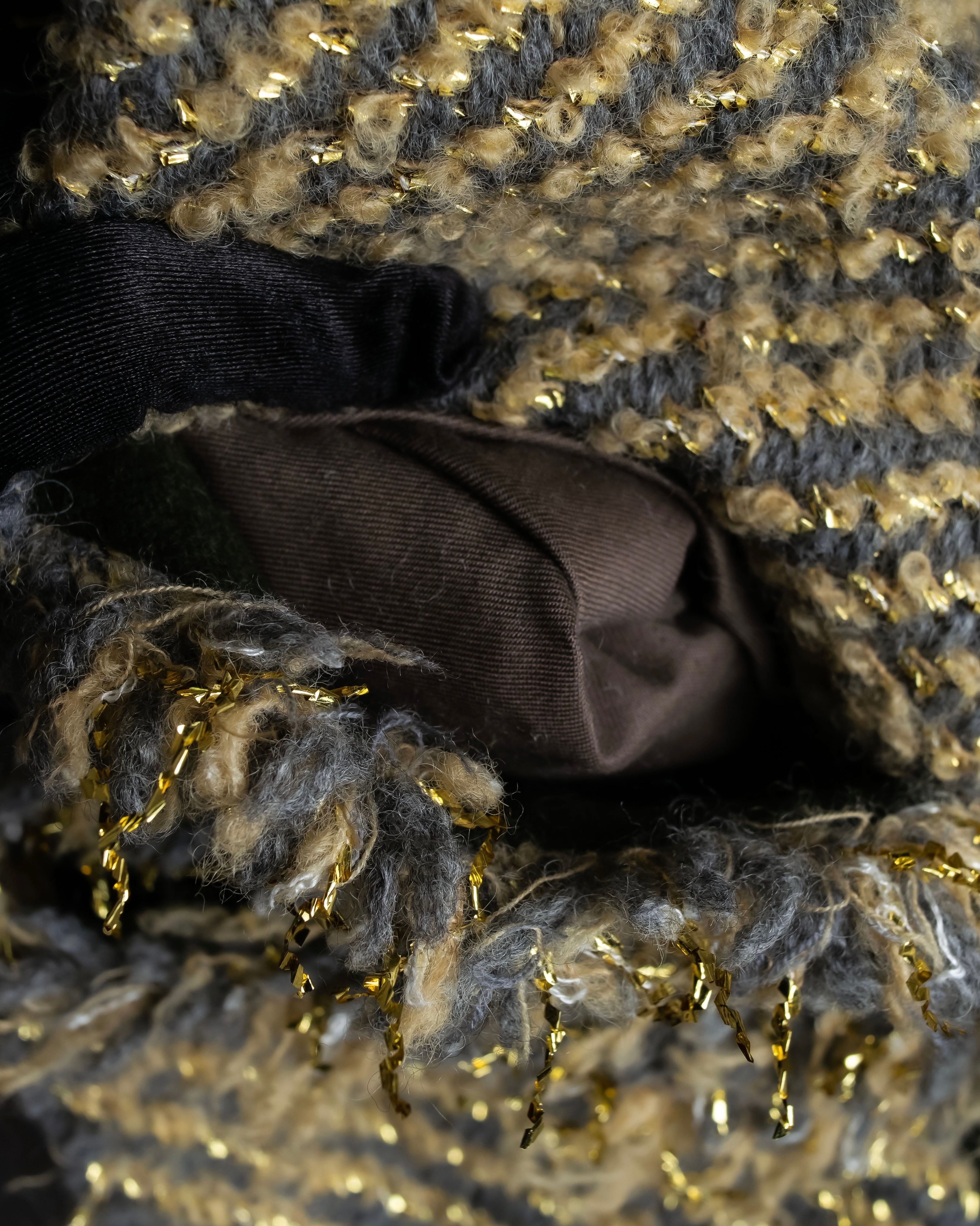 "sacai" Asymmetrical design double zipper tweed vest