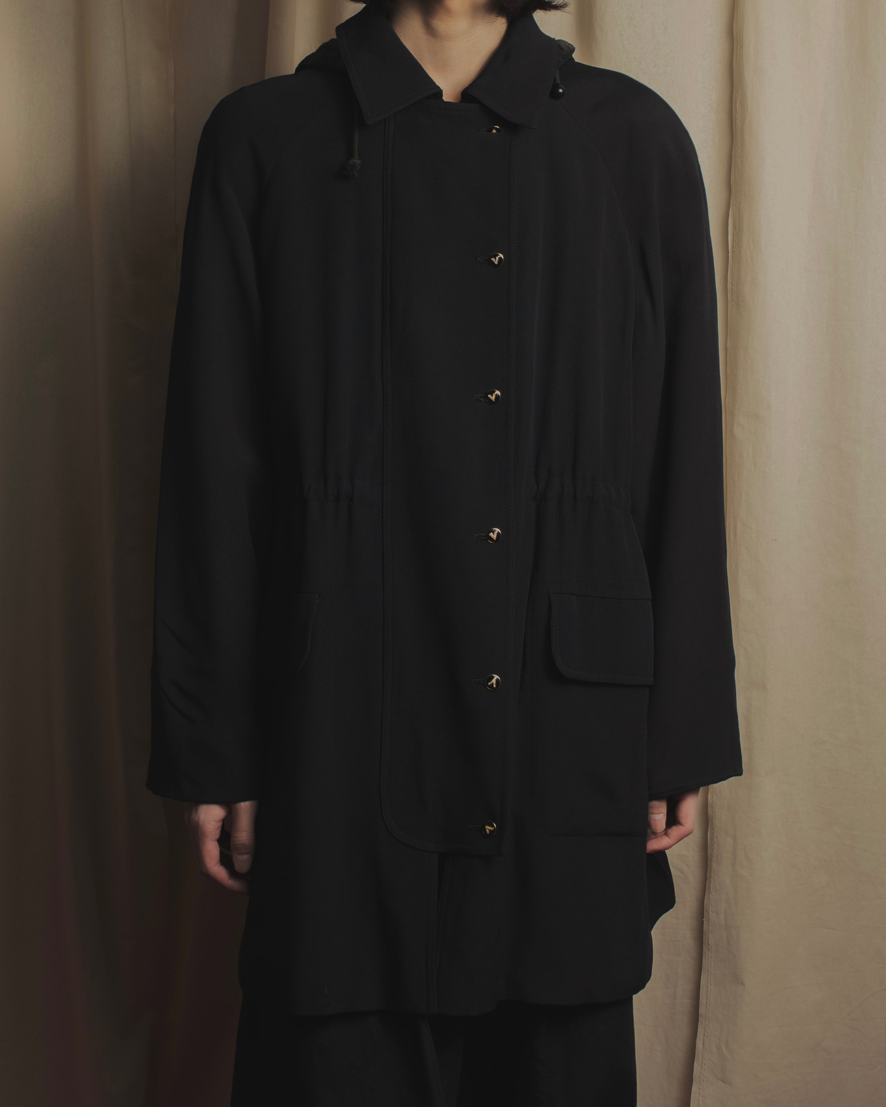 "VALENTINO" 90’s Couture-lined hooded coat