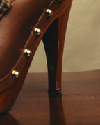 “GUCCI” 00’s Bamboo tassel studded platform mules