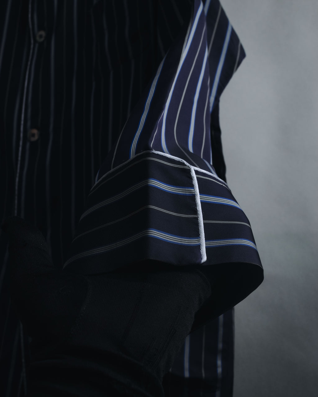 "Maison Margiela" 2021AW piped striped lounge shirt