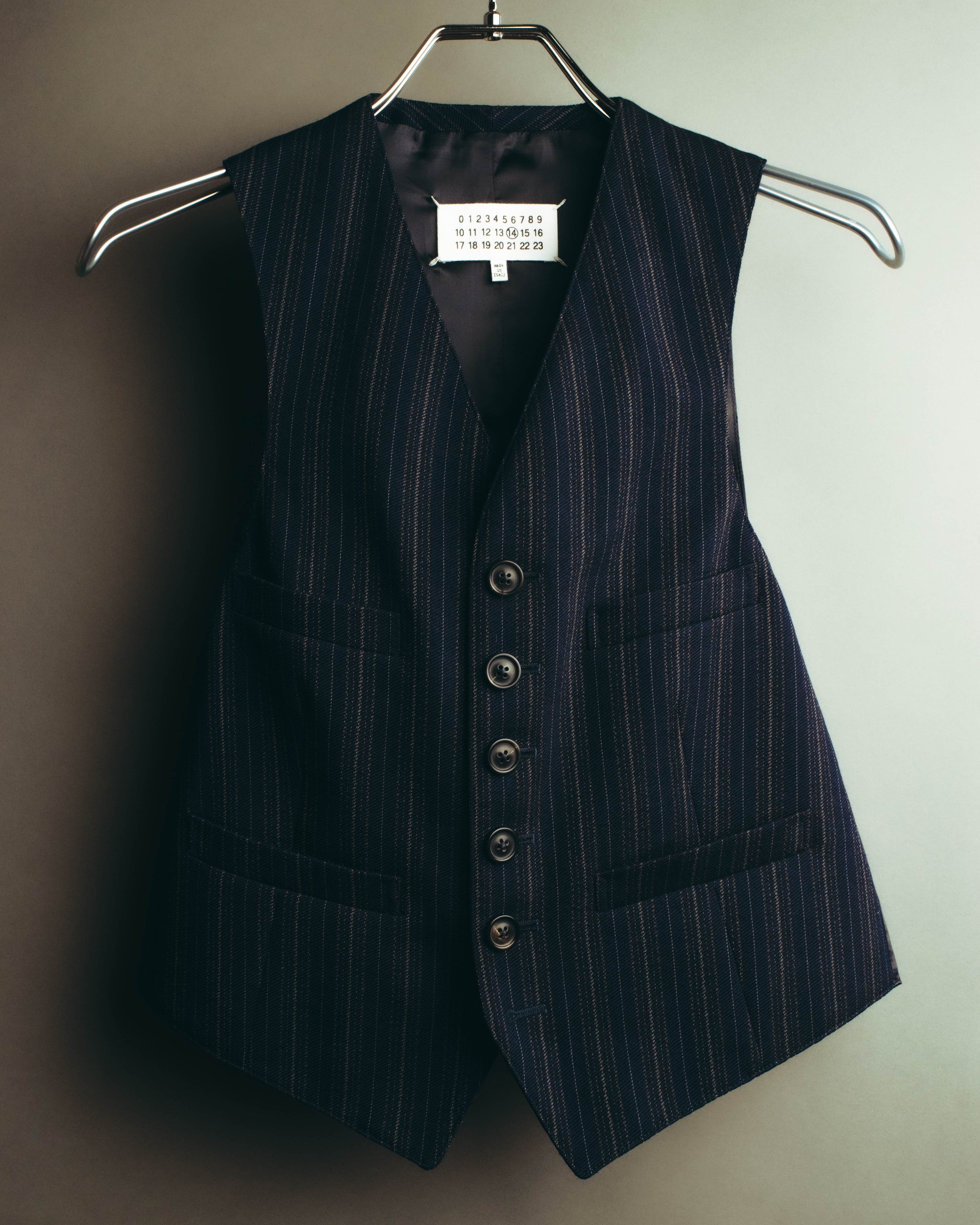 "Maison Margiela" 2018SS Tailored pinstripe wool waistcoat