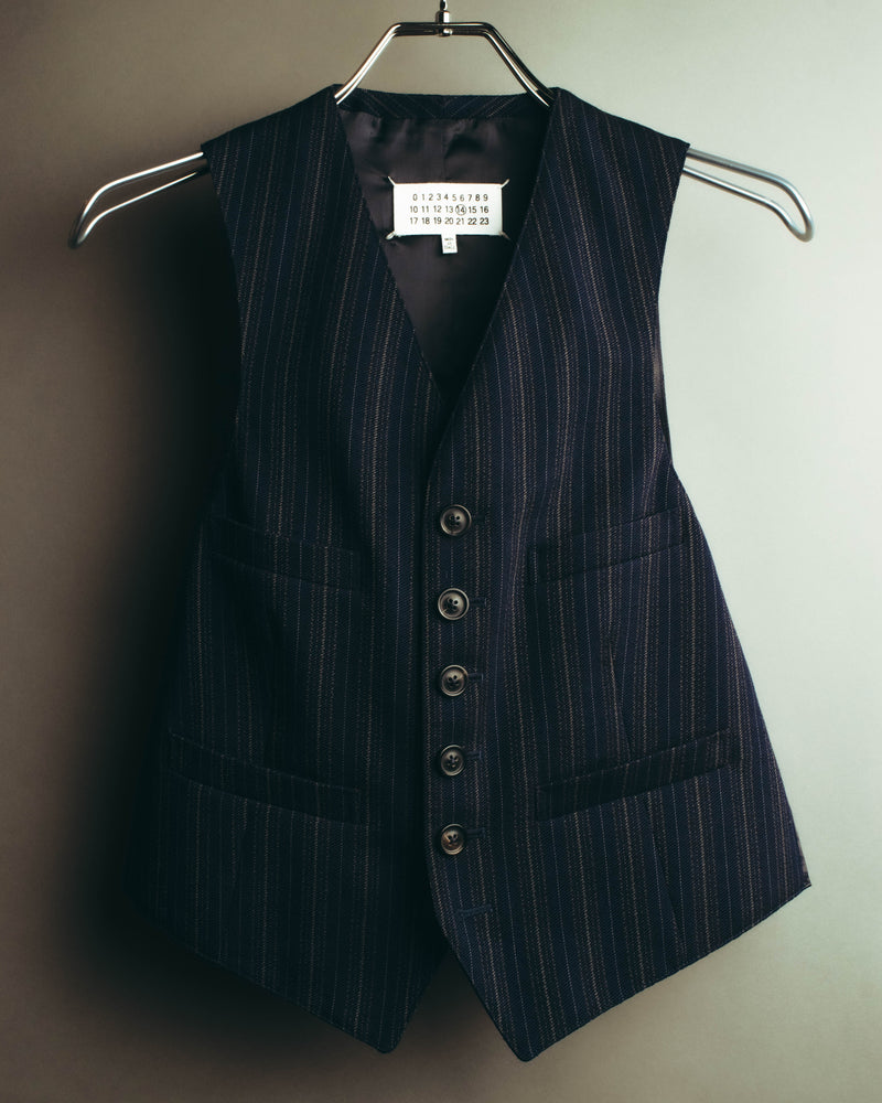 "Maison Margiela" 2018SS Tailored pinstripe wool waistcoat