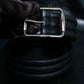 "GUCCI" Silver buckle 3 tier leather belt