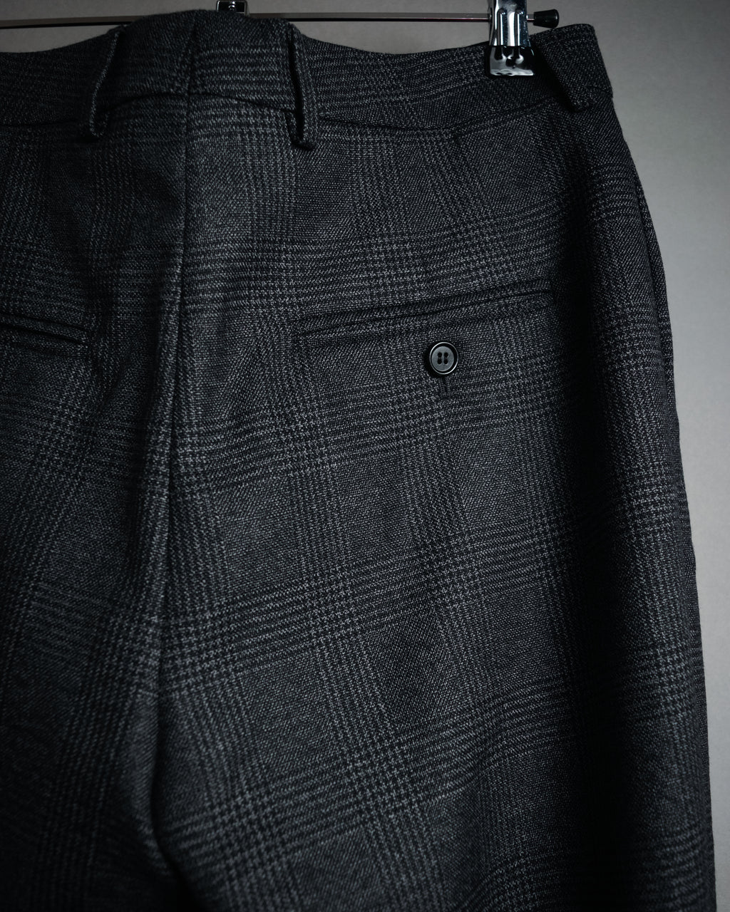 “CELINE” Post-2018 Glen check wool tailored trousers