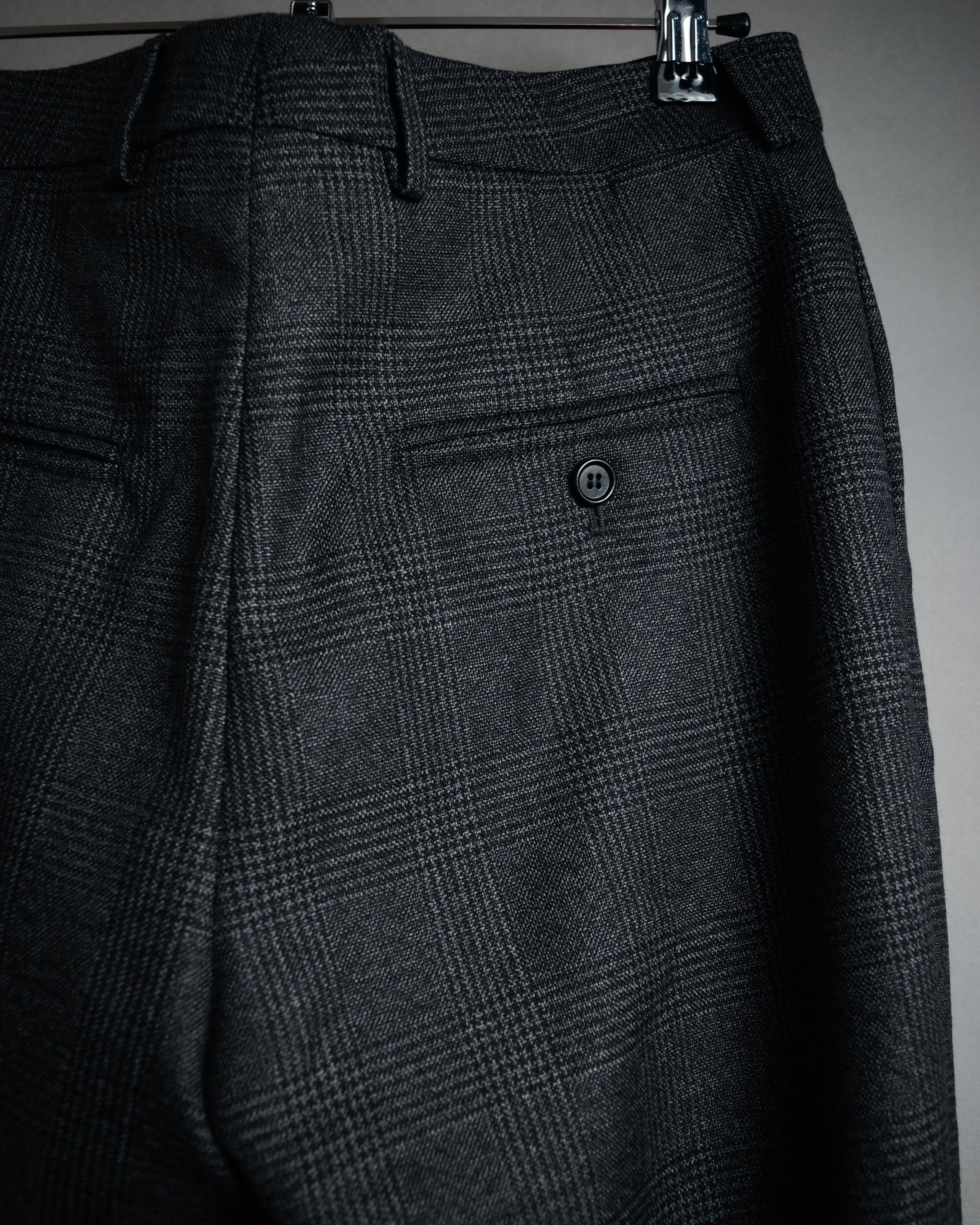 “CELINE” Post-2018 Glen check wool tailored trousers