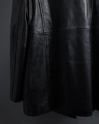 "COACH" Double-breasted panel work design leather coat