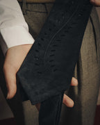 -SPECIAL- “HERMÈS” 2008-18 Suede cutwork leather tie