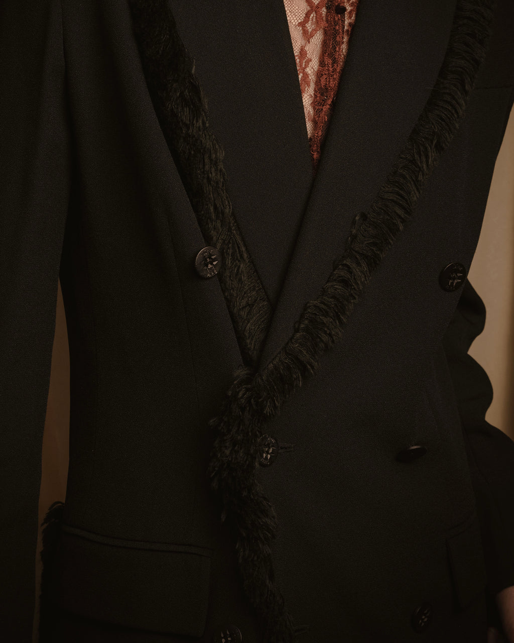 –SPECIAL– "Christian Dior"
98SS fringed peak lapel double breasted jacket
