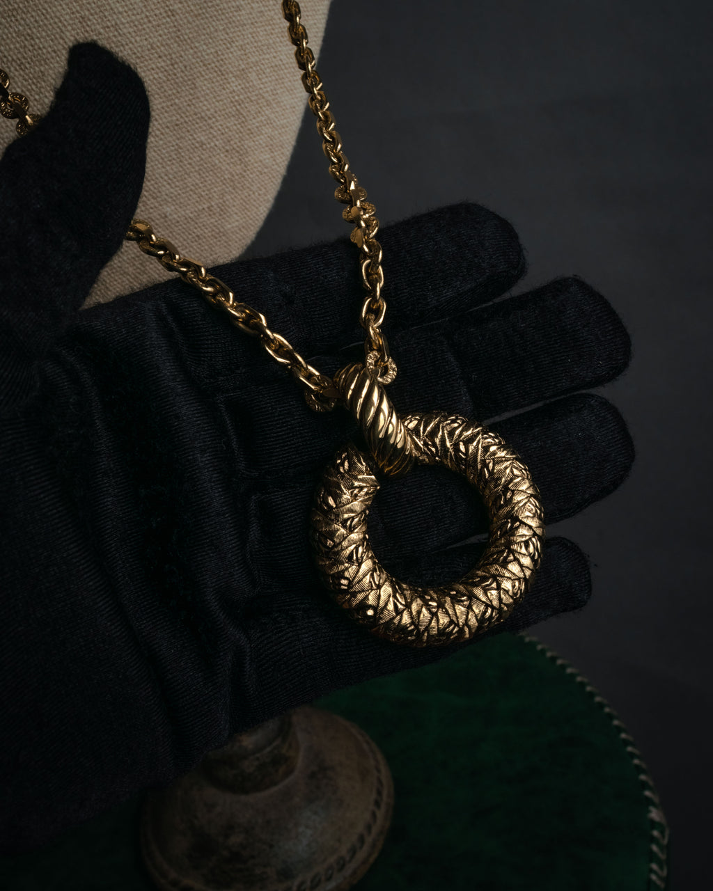 “Yves Saint Laurent” 1980’s-90’s Sculptural circle long necklace
