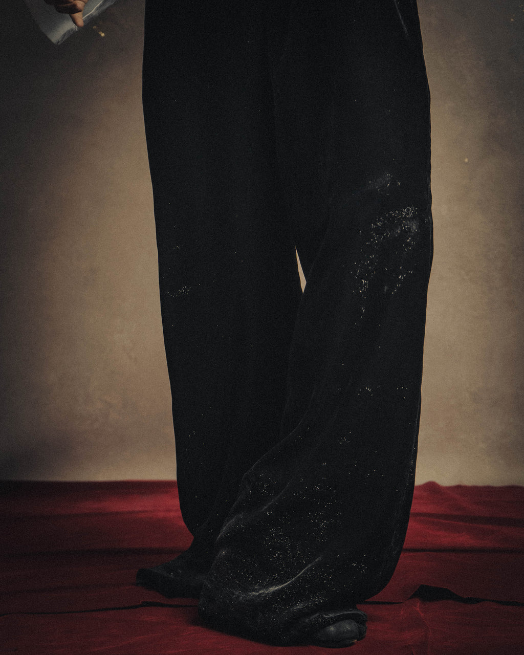 -SPECIAL- “SAINT LAURENT” 2016’s- lamé velvet tuxedo trousers