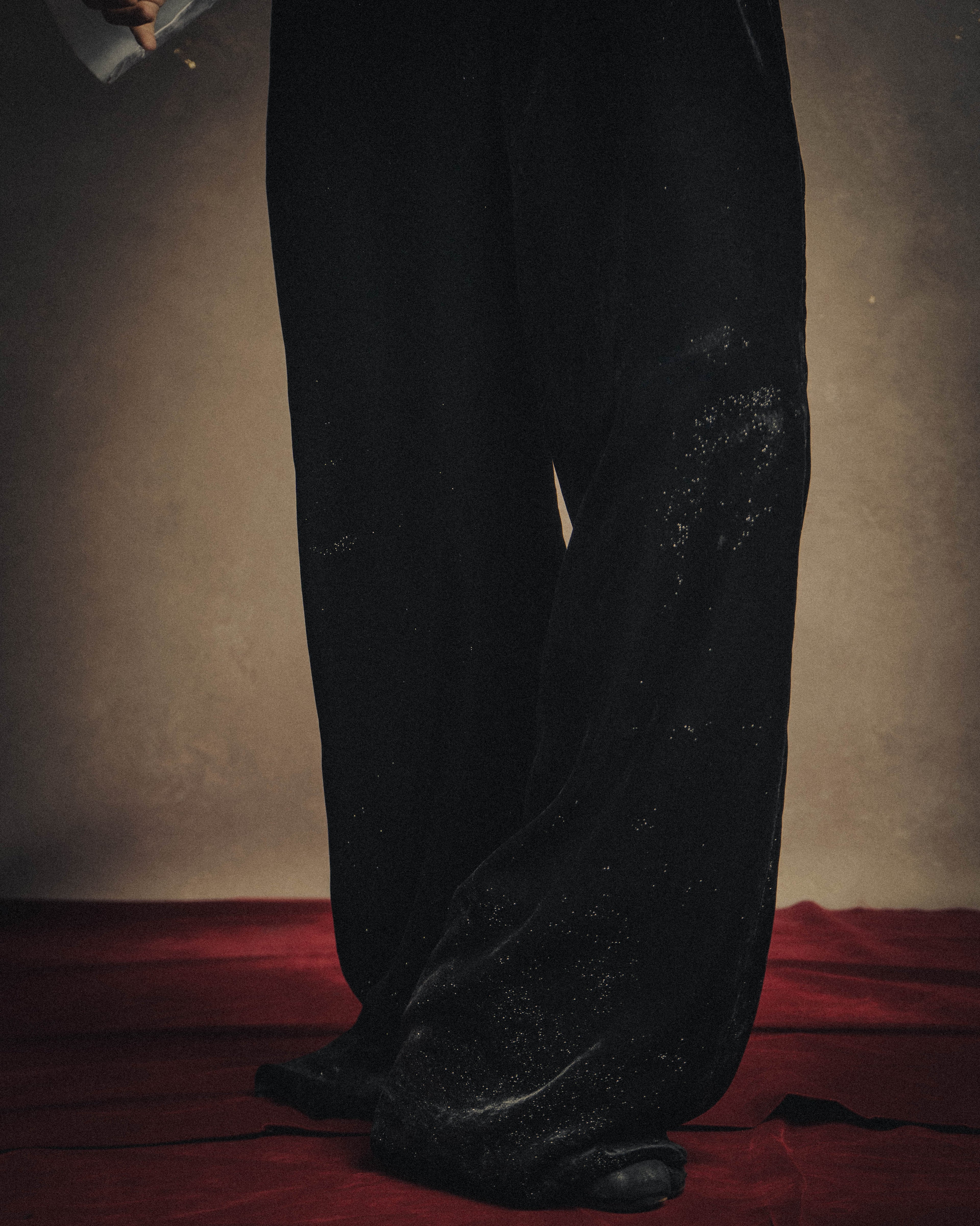 -SPECIAL- “SAINT LAURENT” 2016’s- lamé velvet tuxedo trousers