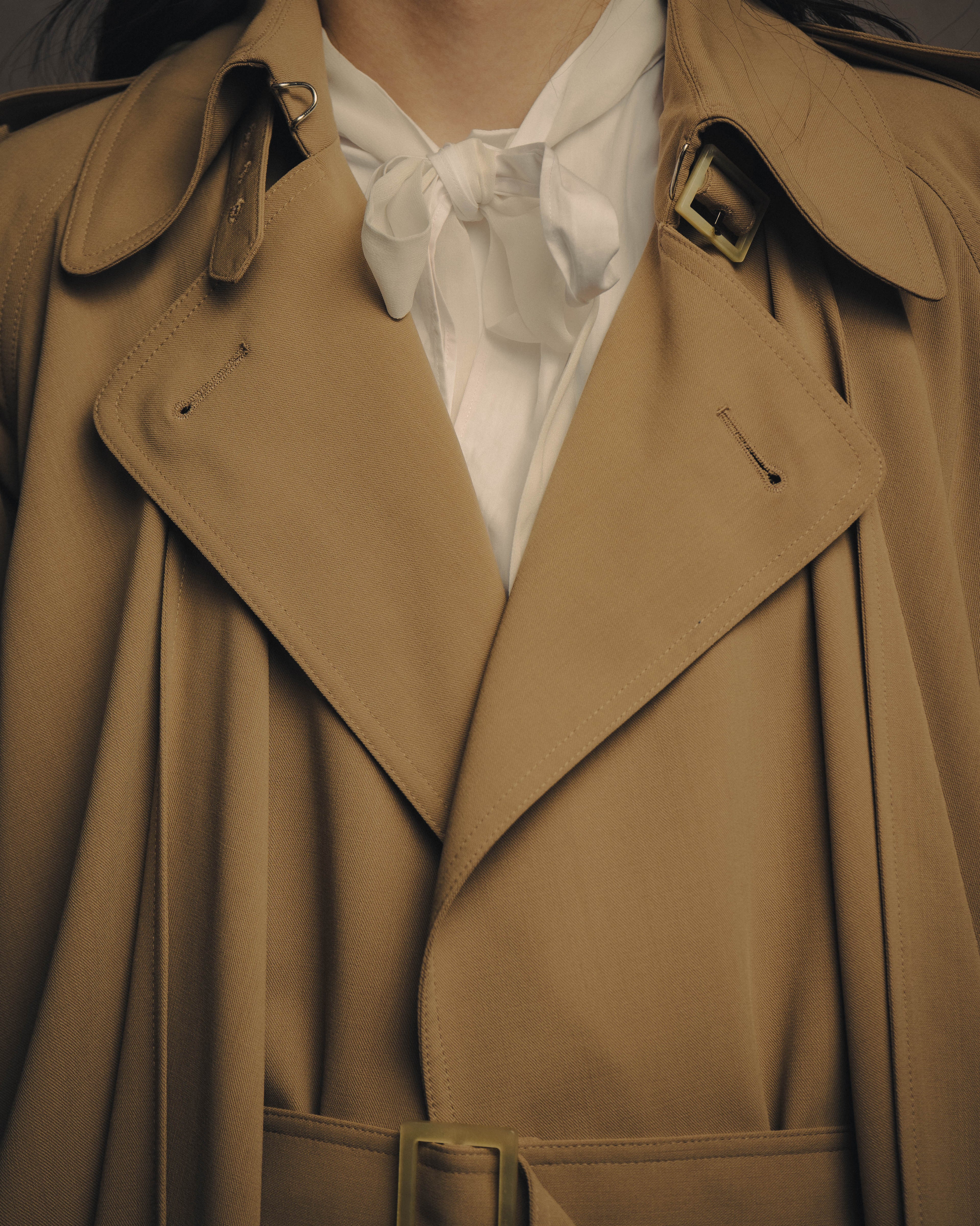 -SPECIAL- “HERMÈS” 90’s-00’s Margiela era draped wool trench coat