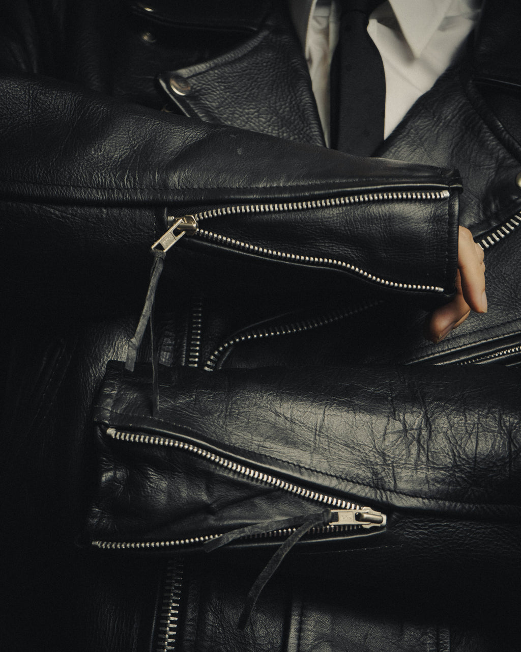 -MOOD MILLÉSIMES- 80’s-90’s heavy-grain double riders jacket