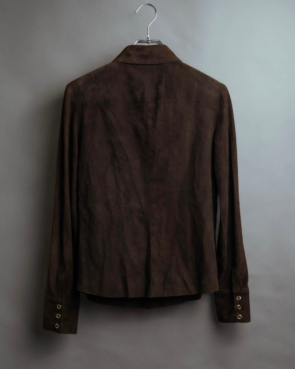 -SPECIAL- “BOTTEGA VENETA” 80’s-90’s Intrecciato suede leather shirt