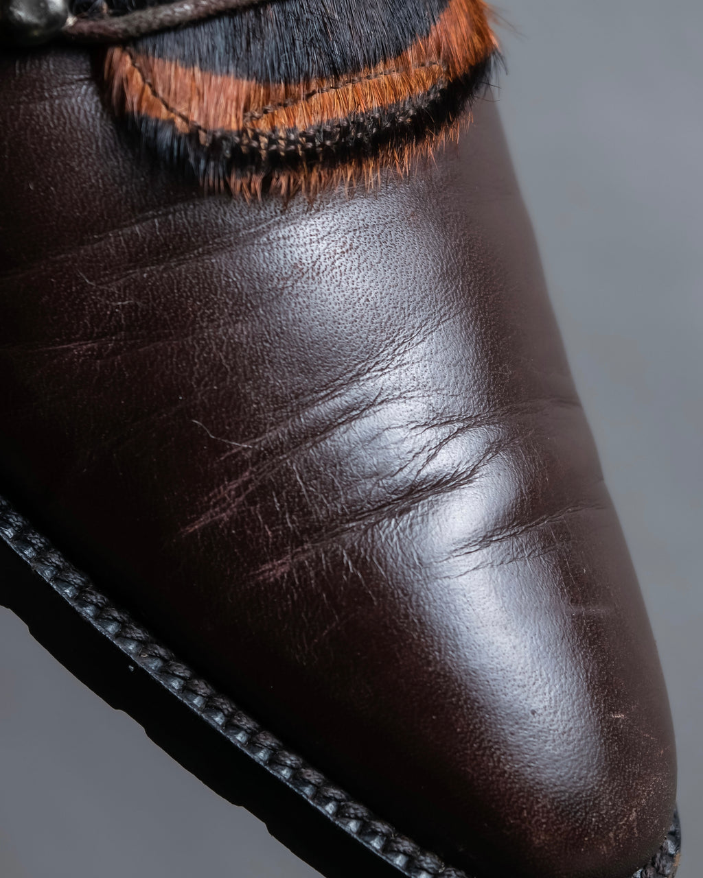 "Pinky&Dianne" Animal fur pattern lace-up heel shoes