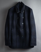 "HUGO BOSS" Double-breasted plaid coat