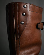 "GUCCI" 90’s-00’s shearling lined engineer boots