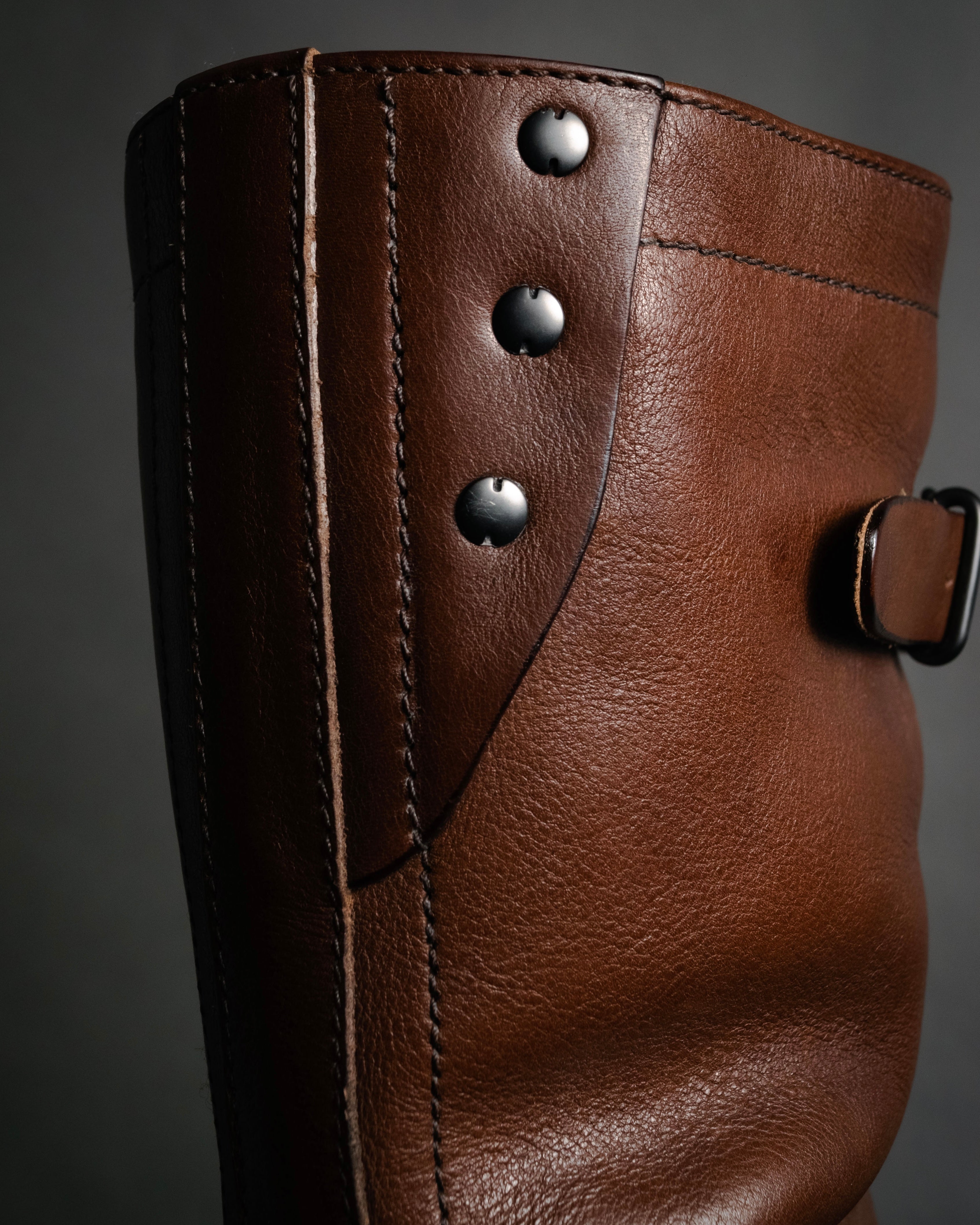 "GUCCI" 90’s-00’s shearling lined engineer boots