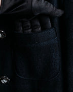 "DOLCE & GABBANA" Double-breasted bejeweled button check pattern jacket