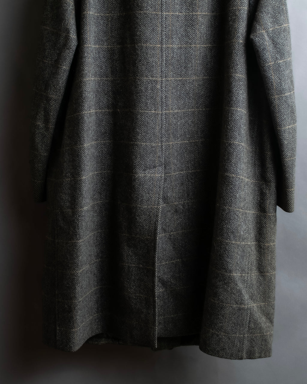 "BURBERRYS" Fine check pattern herringbone coat