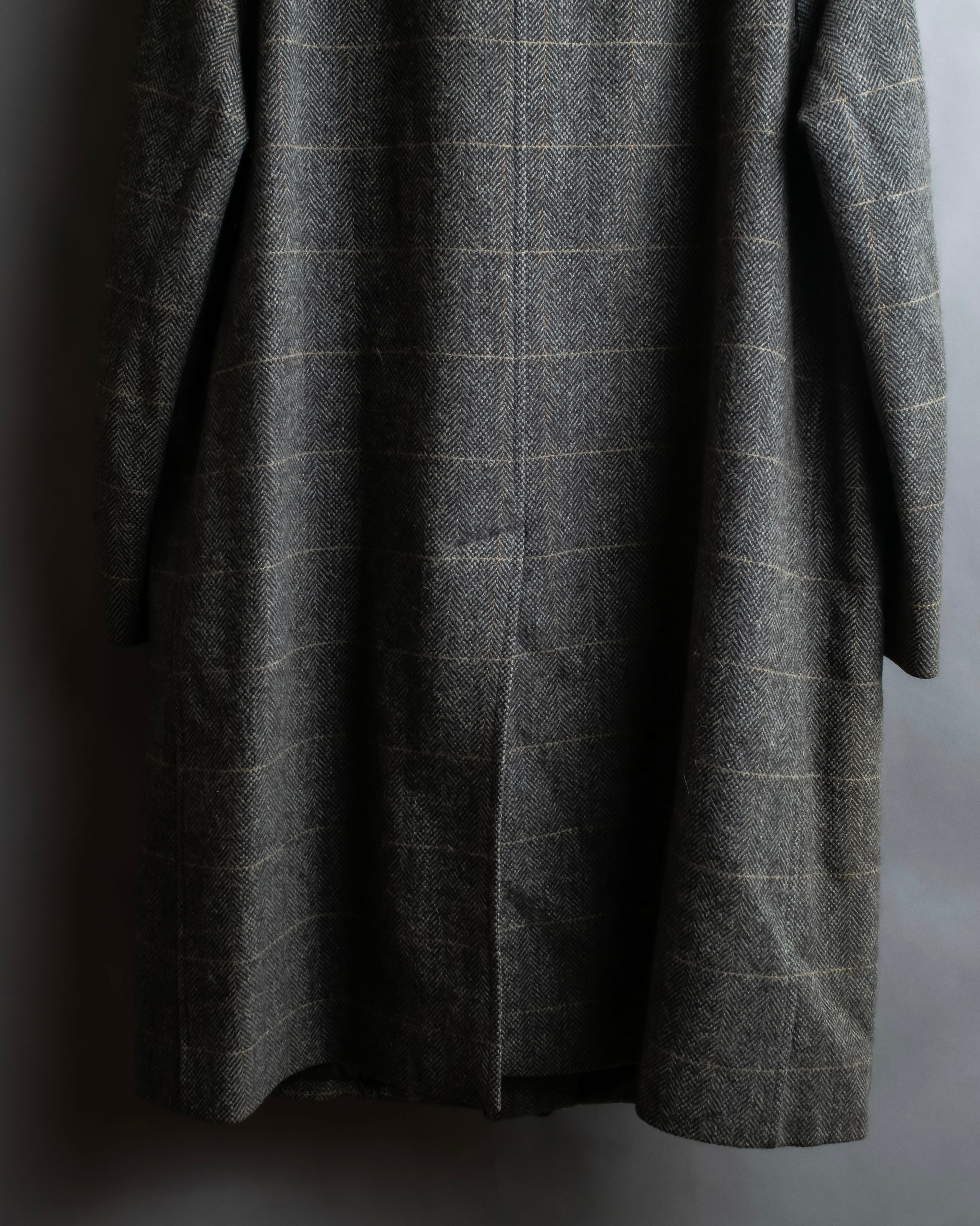 "BURBERRYS" Fine check pattern herringbone coat