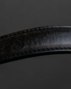 "PRADA" Aged metal parts design leather hand bag