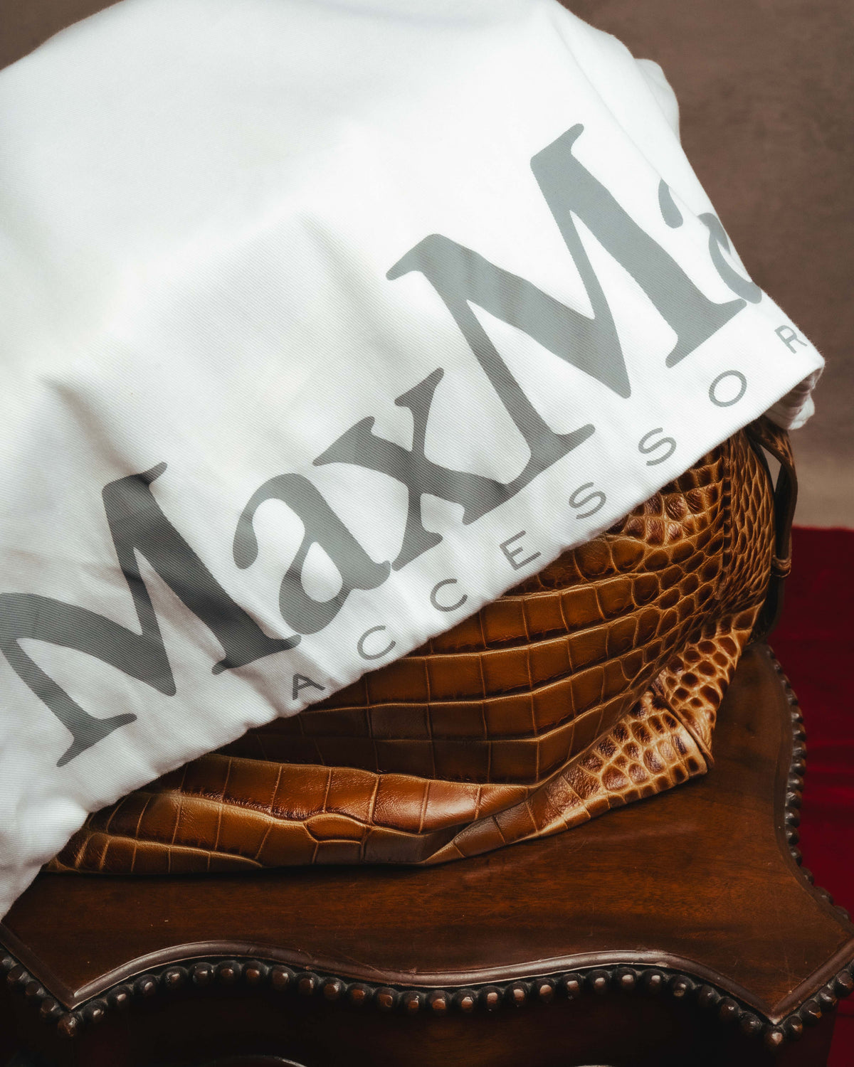 “Max Mara” 00’s-20’s crocodile-embossed 2way backpack