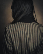 -SPECIAL- “GUCCI” 80’s-90’s Textured striped shawl collar long coat
