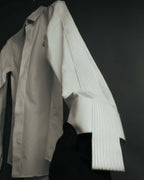 -SPECIAL- "Dior" 10's-20's Sculptural cord embellished concealed placket long sleeve dress shirt