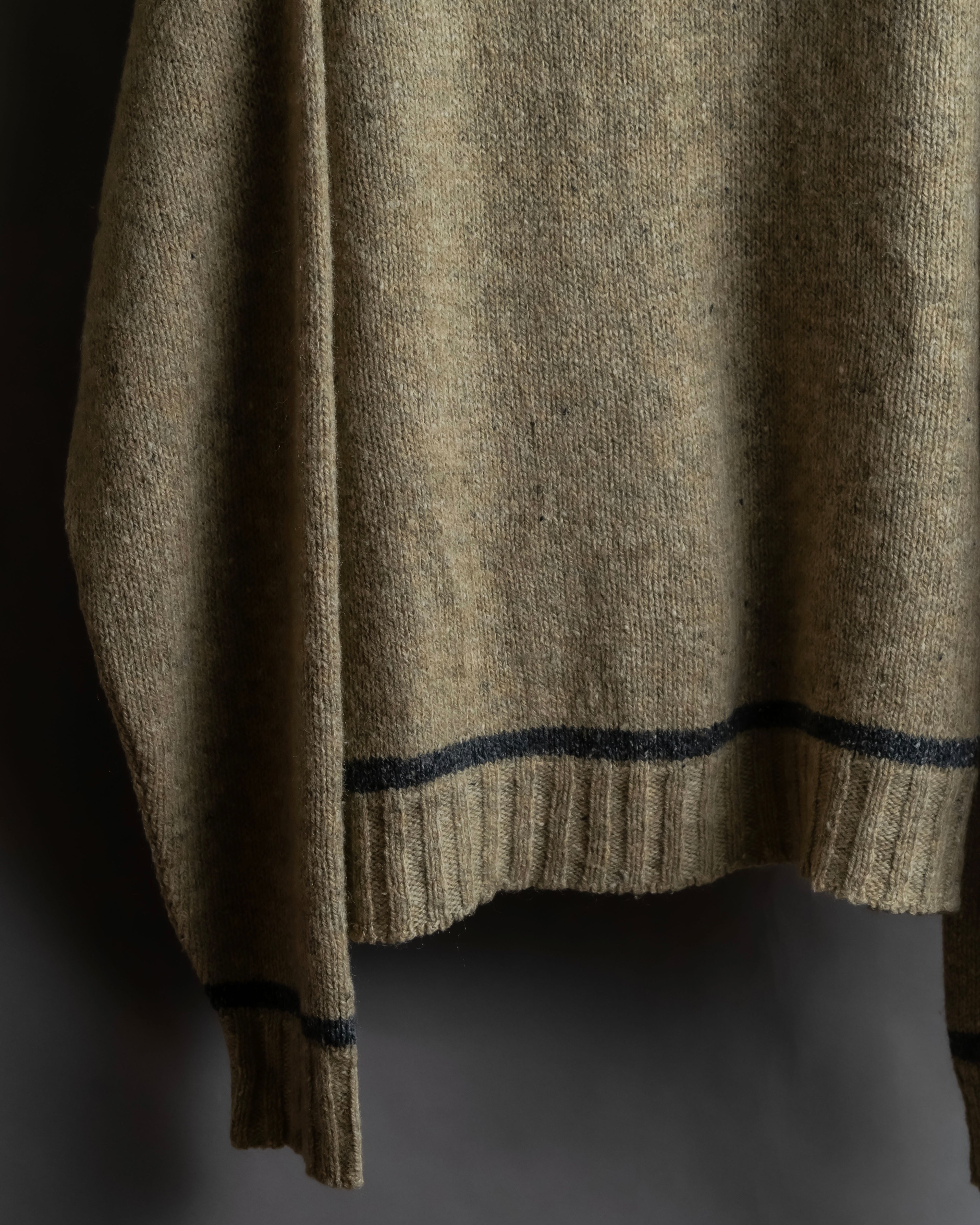 "Vintage oversized ribbed V-neck knit pullover"