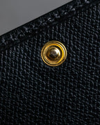 "YVES SAINT LAURENT" Cassandra logo engraved leather bi-fold wallet