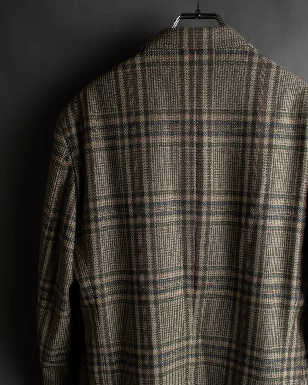 "BURBERRYS" Windowpane pattern tweed tailored jacket